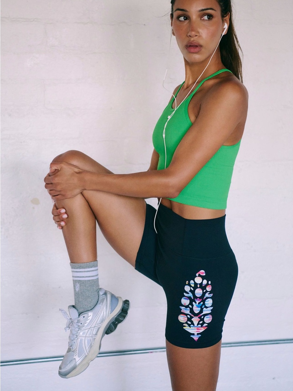 FP Movement Never Better Logo Bike Shorts In Ikat logo NWT Size S